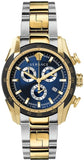 Buy Shop Versace V-Ray Chronograph Quartz Blue Dial Two Tone Steel Strap Watch For Men - VE2I01021 USA Online