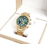 Buy Shop Versace V-Ray Chronograph Quartz Green Dial Gold Steel Strap Watch For Men - VE2I00621 USA Online