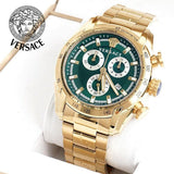 Buy Shop Versace V-Ray Chronograph Quartz Green Dial Gold Steel Strap Watch For Men - VE2I00621 USA Online