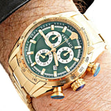 Buy Shop Versace V-Ray Chronograph Quartz Green Dial Gold Steel Strap Watch For Men - VE2I00621 USA Online