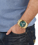 Buy Shop Versace V-Ray Chronograph Quartz Green Dial Gold Steel Strap Watch For Men - VE2I00621 USA Online