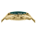 Buy Shop Versace V-Ray Chronograph Quartz Green Dial Gold Steel Strap Watch For Men - VE2I00621 USA Online
