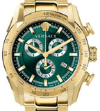 Buy Shop Versace V-Ray Chronograph Quartz Green Dial Gold Steel Strap Watch For Men - VE2I00621 USA Online