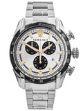 Buy Shop Versace V-Ray Chronograph Quartz Silver Dial Silver Steel Strap Watch For Men - VE2I00321 USA Online