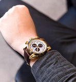 Buy Shop Versace V-Ray Chronograph Quartz White Dial Brown Leather Strap Watch For Men - VE2I00221 USA Online