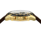 Buy Shop Versace V-Ray Chronograph Quartz White Dial Brown Leather Strap Watch For Men - VE2I00221 USA Online