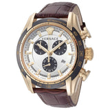 Buy Shop Versace V-Ray Chronograph Quartz White Dial Brown Leather Strap Watch For Men - VE2I00221 USA Online