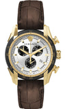Buy Shop Versace V-Ray Chronograph Quartz White Dial Brown Leather Strap Watch For Men - VE2I00221 USA Online