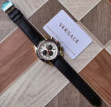 Buy Shop Versace V-Ray Chronograph White Dial Black Leather Strap Watch for Men - VDB040014 USA Online