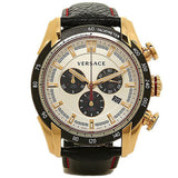 Buy Shop Versace V-Ray Chronograph White Dial Black Leather Strap Watch for Men - VDB040014 USA Online