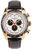 Buy Shop Versace V-Ray Chronograph White Dial Black Leather Strap Watch for Men - VDB040014 USA Online