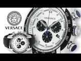 Buy Shop Versace V-Ray Quartz Silver Dial Black Leather Strap Watch for Men - VDB010014 USA Online