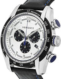 Buy Shop Versace V-Ray Quartz Silver Dial Black Leather Strap Watch for Men - VDB010014 USA Online
