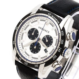 Buy Shop Versace V-Ray Quartz Silver Dial Black Leather Strap Watch for Men - VDB010014 USA Online