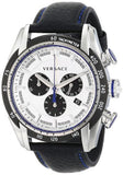Buy Shop Versace V-Ray Quartz Silver Dial Black Leather Strap Watch for Men - VDB010014 USA Online