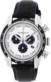 Buy Shop Versace V-Ray Quartz Silver Dial Black Leather Strap Watch for Men - VDB010014 USA Online