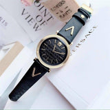 Buy Shop Versace V-Twist Black Dial Black Leather Strap Watch for Women - VELS00619 USA Online