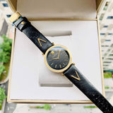 Buy Shop Versace V-Twist Black Dial Black Leather Strap Watch for Women - VELS00619 USA Online