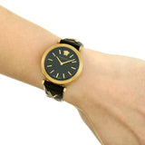 Buy Shop Versace V-Twist Black Dial Black Leather Strap Watch for Women - VELS00619 USA Online