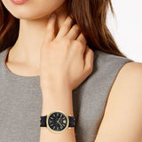 Buy Shop Versace V-Twist Black Dial Black Leather Strap Watch for Women - VELS00619 USA Online