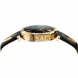 Buy Shop Versace V-Twist Black Dial Black Leather Strap Watch for Women - VELS00619 USA Online