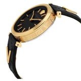 Buy Shop Versace V-Twist Black Dial Black Leather Strap Watch for Women - VELS00619 USA Online