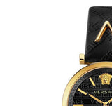 Buy Shop Versace V-Twist Black Dial Black Leather Strap Watch for Women - VELS00619 USA Online