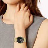 Buy Shop Versace V-Twist Black Dial Gold Mesh Bracelet Watch for Women - VELS00819 USA Online