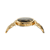 Buy Shop Versace V-Twist Black Dial Gold Mesh Bracelet Watch for Women - VELS00819 USA Online