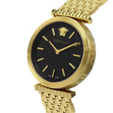 Buy Shop Versace V-Twist Black Dial Gold Mesh Bracelet Watch for Women - VELS00819 USA Online