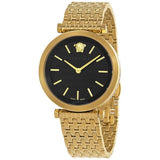 Buy Shop Versace V-Twist Black Dial Gold Mesh Bracelet Watch for Women - VELS00819 USA Online