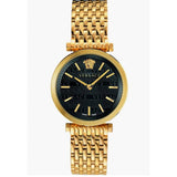 Buy Shop Versace V-Twist Black Dial Gold Mesh Bracelet Watch for Women - VELS00819 USA Online