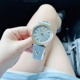 Buy Shop Versace V-Twist Blue Dial Blue Leather Strap Watch for Women - VELS00319 USA Online