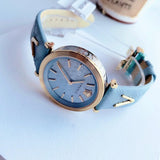 Buy Shop Versace V-Twist Blue Dial Blue Leather Strap Watch for Women - VELS00319 USA Online