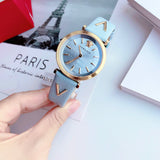 Buy Shop Versace V-Twist Blue Dial Blue Leather Strap Watch for Women - VELS00319 USA Online