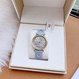 Buy Shop Versace V-Twist Blue Dial Blue Leather Strap Watch for Women - VELS00319 USA Online