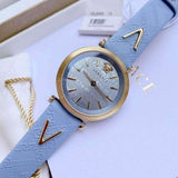 Buy Shop Versace V-Twist Blue Dial Blue Leather Strap Watch for Women - VELS00319 USA Online