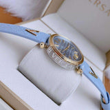 Buy Shop Versace V-Twist Blue Dial Blue Leather Strap Watch for Women - VELS00319 USA Online