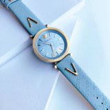 Buy Shop Versace V-Twist Blue Dial Blue Leather Strap Watch for Women - VELS00319 USA Online