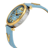 Buy Shop Versace V-Twist Blue Dial Blue Leather Strap Watch for Women - VELS00319 USA Online