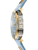 Buy Shop Versace V-Twist Blue Dial Blue Leather Strap Watch for Women - VELS00319 USA Online