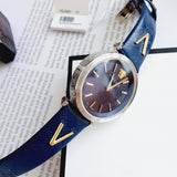 Buy Shop Versace V-Twist Quartz Blue Dial Blue Leather Strap Watch for Women - VELS00119 USA Online