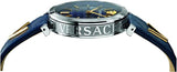 Buy Shop Versace V-Twist Quartz Blue Dial Blue Leather Strap Watch for Women - VELS00119 USA Online