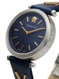 Buy Shop Versace V-Twist Quartz Blue Dial Blue Leather Strap Watch for Women - VELS00119 USA Online
