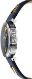 Buy Shop Versace V-Twist Quartz Blue Dial Blue Leather Strap Watch for Women - VELS00119 USA Online