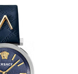 Buy Shop Versace V-Twist Quartz Blue Dial Blue Leather Strap Watch for Women - VELS00119 USA Online