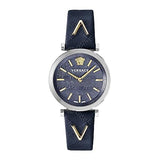 Buy Shop Versace V-Twist Quartz Blue Dial Blue Leather Strap Watch for Women - VELS00119 USA Online