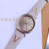 Buy Shop Versace V-Twist Quartz Purple Dial Purple Leather Strap Watch for Women - VELS00219 USA Online