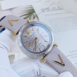 Buy Shop Versace V-Twist Quartz Purple Dial Purple Leather Strap Watch for Women - VELS00219 USA Online