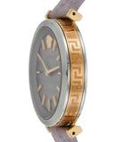Buy Shop Versace V-Twist Quartz Purple Dial Purple Leather Strap Watch for Women - VELS00219 USA Online